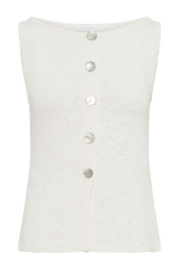 Mackie Boucle Longline Vest - White
